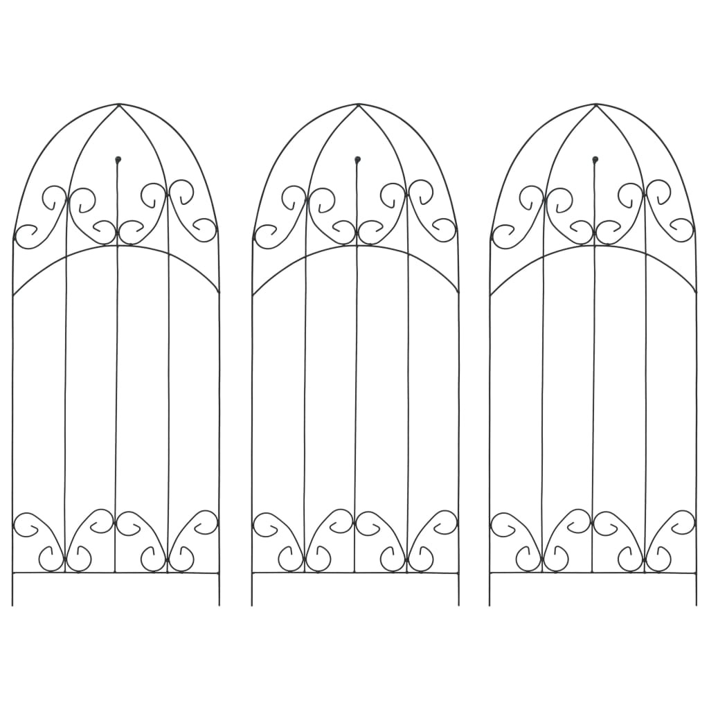 VidaXL Plantenklimrekken 3 st 40x100 cm ijzer zwart