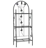 VidaXL Plantenrek 3-laags 52x28x128 cm ijzer zwart