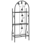 VidaXL Plantenrek 3-laags 52x28x128 cm ijzer zwart