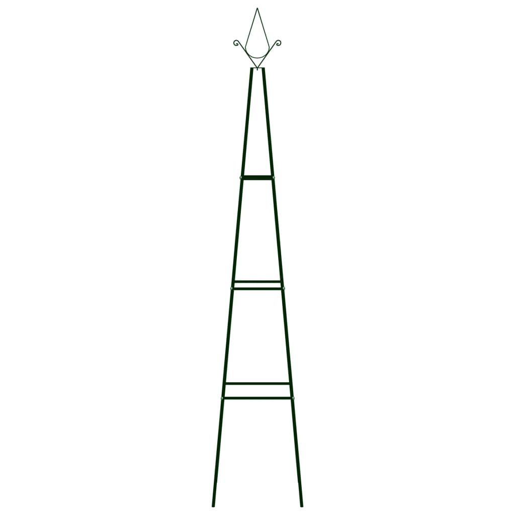 VidaXL Plantenklimrekken 2 st 35x35x195 cm ijzer donkergroen