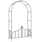 VidaXL Tuinboog met hek 138x40x238 cm ijzer zwart