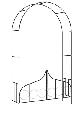 VidaXL Tuinboog met hek 138x40x238 cm ijzer zwart