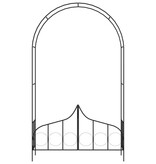 VidaXL Tuinboog met hek 138x40x238 cm ijzer zwart