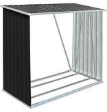 VidaXL Haardhoutschuur 163x83x154 cm gegalvaniseerd staal antraciet