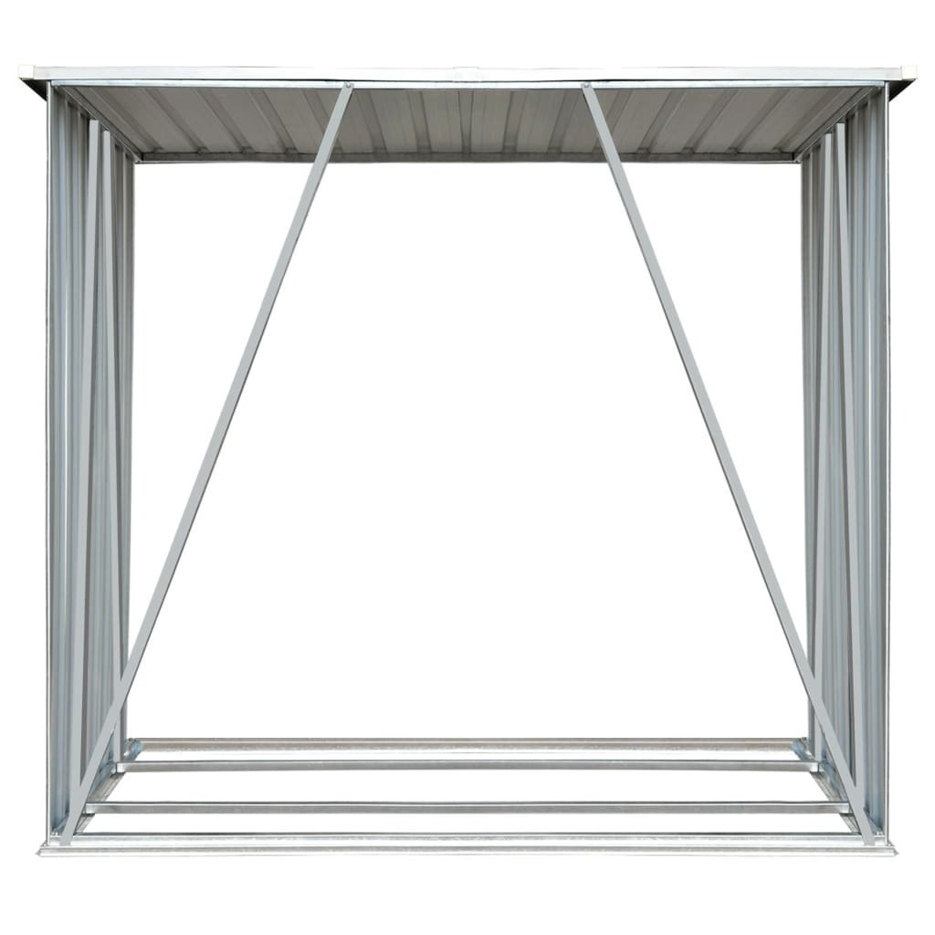 VidaXL Haardhoutschuur 163x83x154 cm gegalvaniseerd staal antraciet
