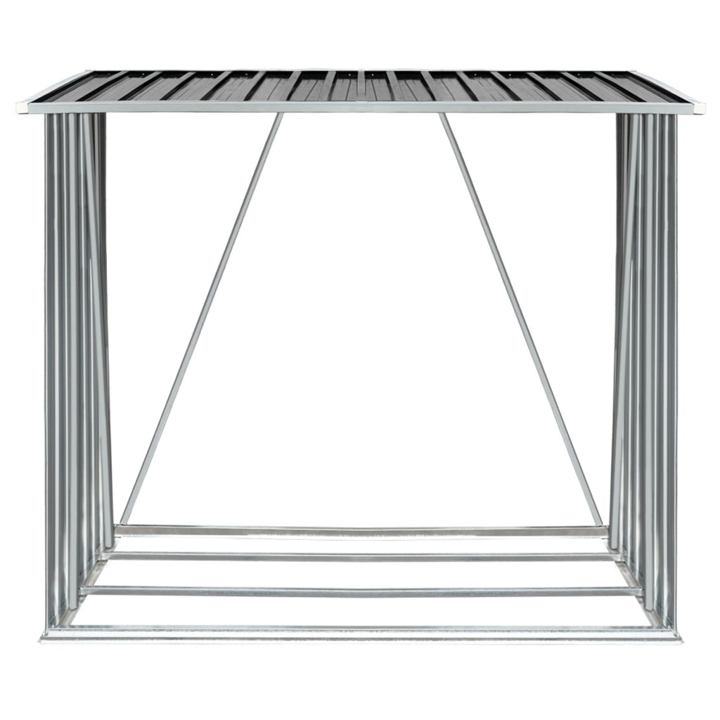 VidaXL Haardhoutschuur 163x83x154 cm gegalvaniseerd staal antraciet