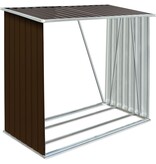 VidaXL Haardhoutschuur 163x83x154 cm gegalvaniseerd staal bruin