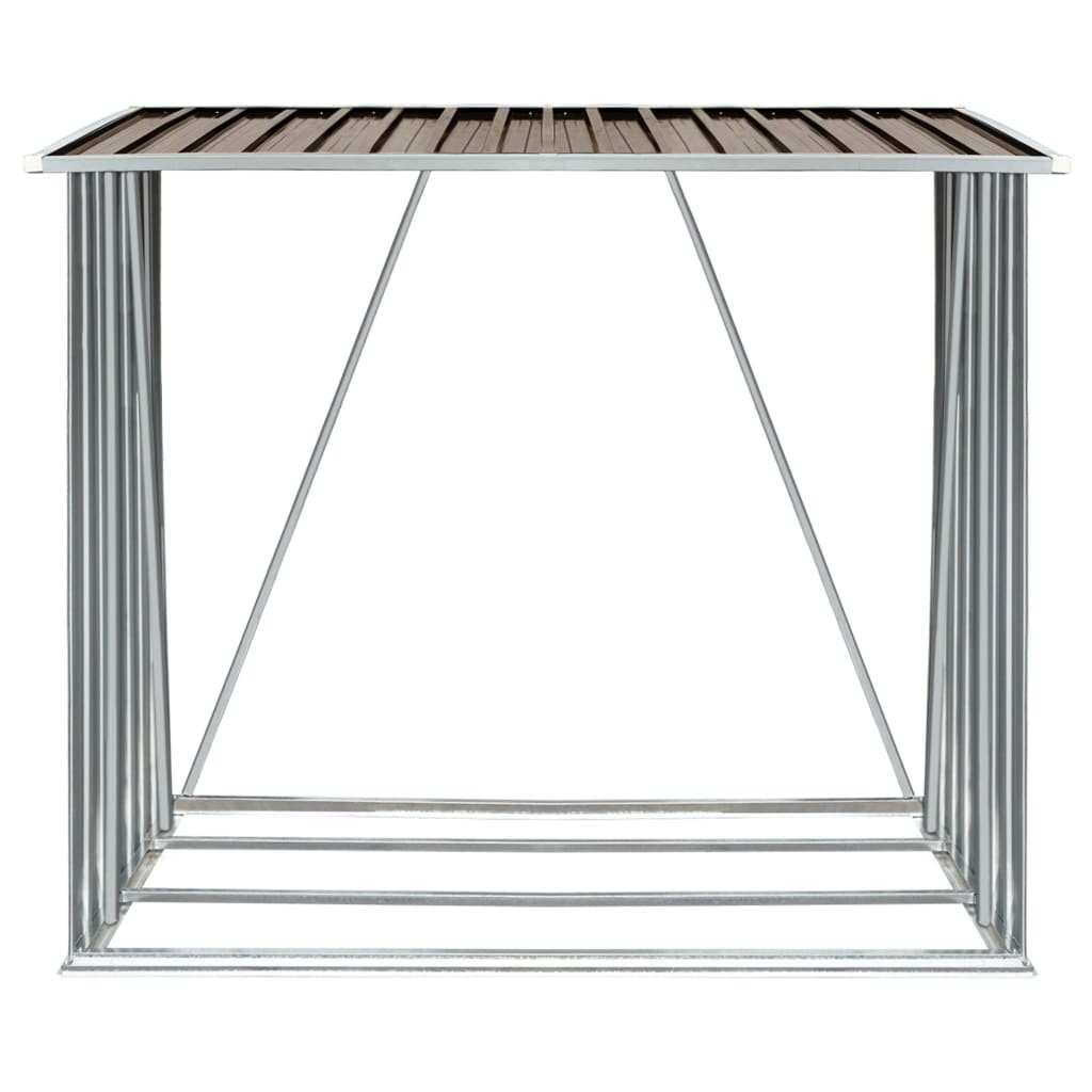 VidaXL Haardhoutschuur 163x83x154 cm gegalvaniseerd staal bruin