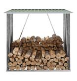 VidaXL Haardhoutschuur 163x83x154 cm gegalvaniseerd staal groen