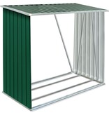VidaXL Haardhoutschuur 163x83x154 cm gegalvaniseerd staal groen