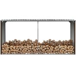 VidaXL Haardhoutschuur 330x92x153 cm gegalvaniseerd staal bruin