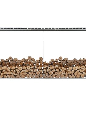 VidaXL Haardhoutschuur 330x92x153 cm gegalvaniseerd staal bruin