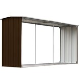 VidaXL Haardhoutschuur 330x92x153 cm gegalvaniseerd staal bruin