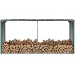 VidaXL Haardhoutschuur 330x92x153 cm gegalvaniseerd staal groen
