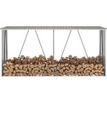 VidaXL Haardhoutschuur 330x84x152 cm gegalvaniseerd staal bruin