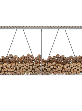 VidaXL Haardhoutschuur 330x84x152 cm gegalvaniseerd staal bruin