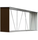 VidaXL Haardhoutschuur 330x84x152 cm gegalvaniseerd staal bruin