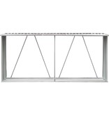 VidaXL Haardhoutschuur 330x84x152 cm gegalvaniseerd staal bruin