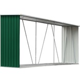 VidaXL Haardhoutschuur 330x84x152 cm gegalvaniseerd staal groen