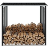 VidaXL Haardhoutschuur 172x91x154 cm gegalvaniseerd staal antraciet
