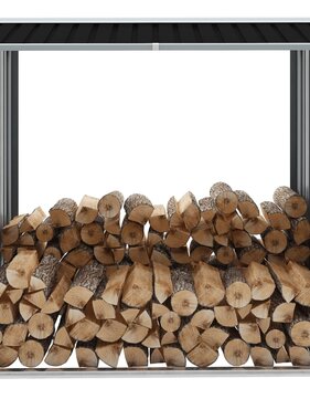 VidaXL Haardhoutschuur 172x91x154 cm gegalvaniseerd staal antraciet