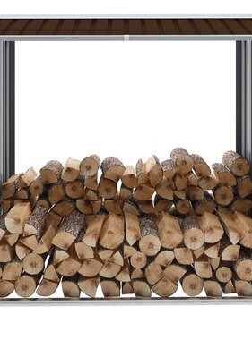 VidaXL Haardhoutschuur 172x91x154 cm gegalvaniseerd staal bruin