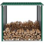 VidaXL Haardhoutschuur 172x91x154 cm gegalvaniseerd staal groen