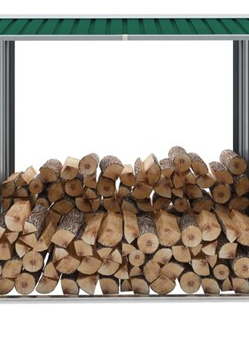 VidaXL Haardhoutschuur 172x91x154 cm gegalvaniseerd staal groen