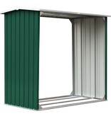 VidaXL Haardhoutschuur 172x91x154 cm gegalvaniseerd staal groen
