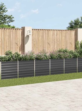 VidaXL Plantenbak verhoogd 480x80x77 cm gegalvaniseerd staal antraciet
