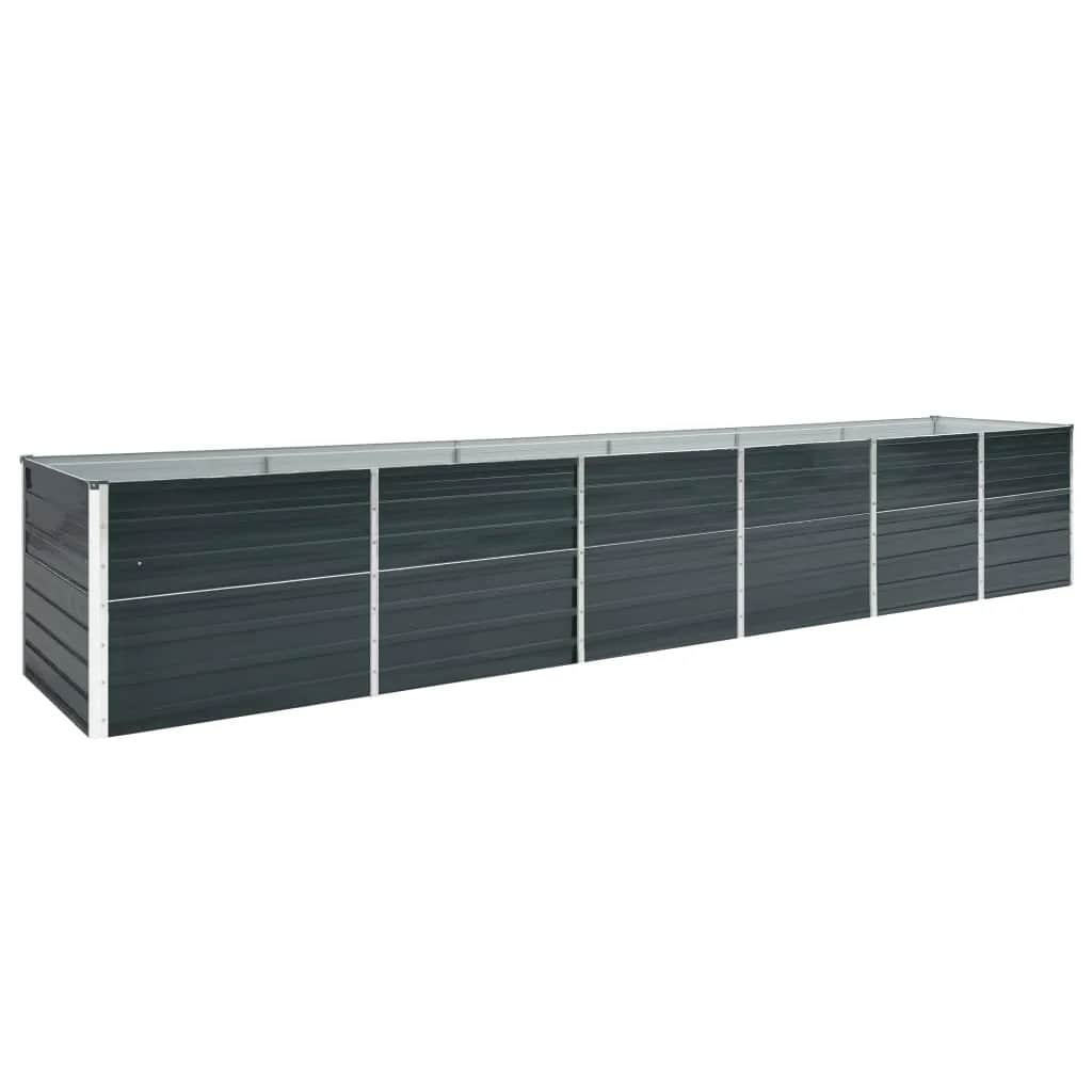 VidaXL Plantenbak verhoogd 480x80x77 cm gegalvaniseerd staal antraciet