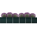 VidaXL Plantenbak verhoogd 480x80x77 cm gegalvaniseerd staal groen