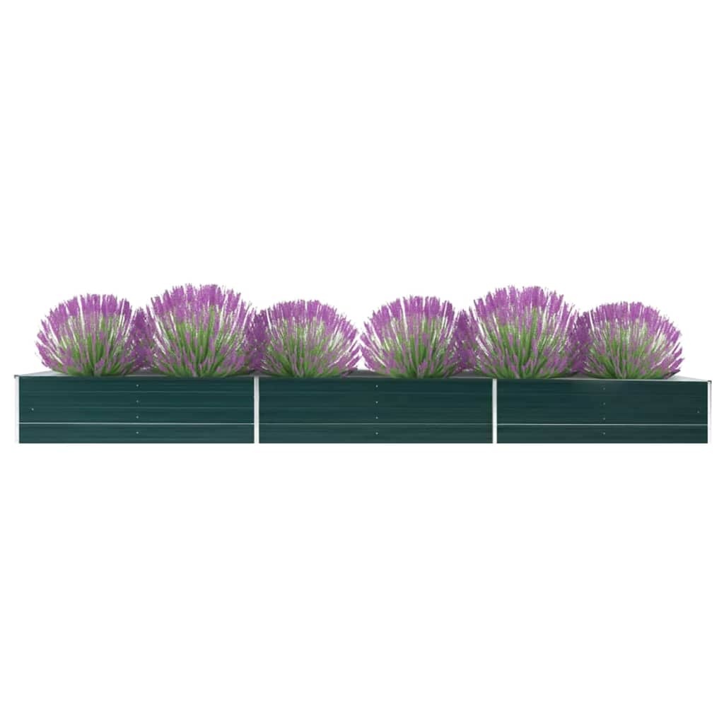 VidaXL Plantenbak verhoogd 480x80x45 cm gegalvaniseerd staal groen