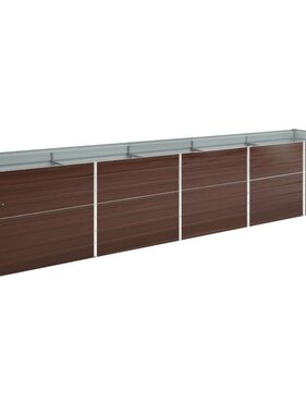 VidaXL Plantenbak verhoogd 400x80x77 cm gegalvaniseerd staal bruin