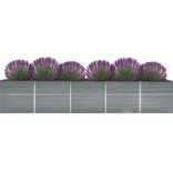 VidaXL Plantenbak verhoogd 400x80x77 cm gegalvaniseerd staal grijs