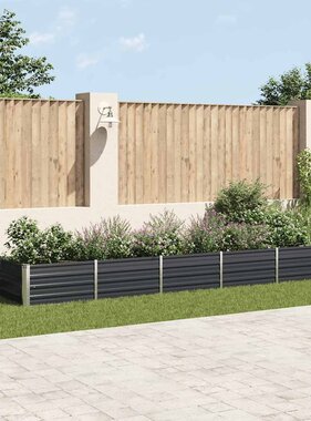VidaXL Plantenbak verhoogd 400x80x45 cm gegalvaniseerd staal antraciet