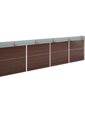 VidaXL Plantenbak verhoogd 400x80x45 cm gegalvaniseerd staal bruin