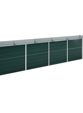 VidaXL Plantenbak verhoogd 400x80x45 cm gegalvaniseerd staal groen