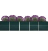 VidaXL Plantenbak verhoogd 400x80x45 cm gegalvaniseerd staal groen