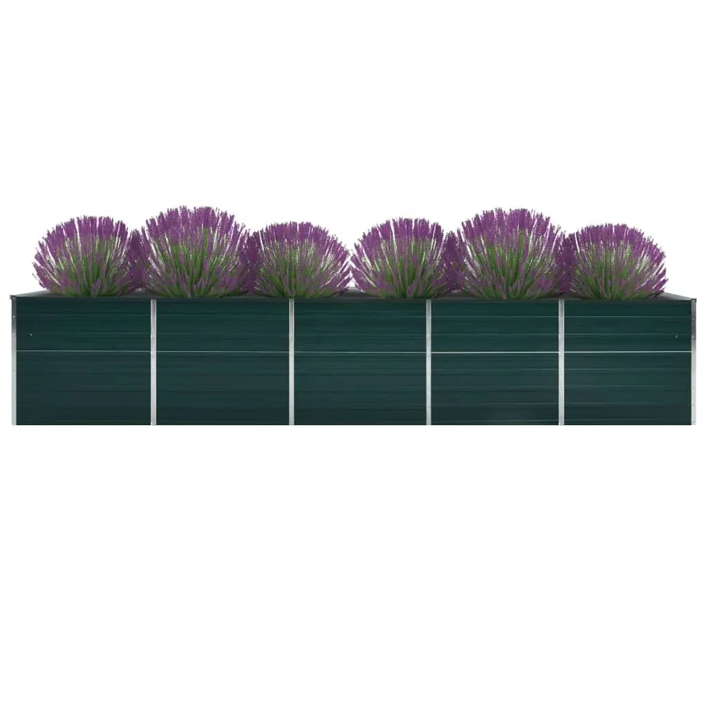 VidaXL Plantenbak verhoogd 400x80x45 cm gegalvaniseerd staal groen