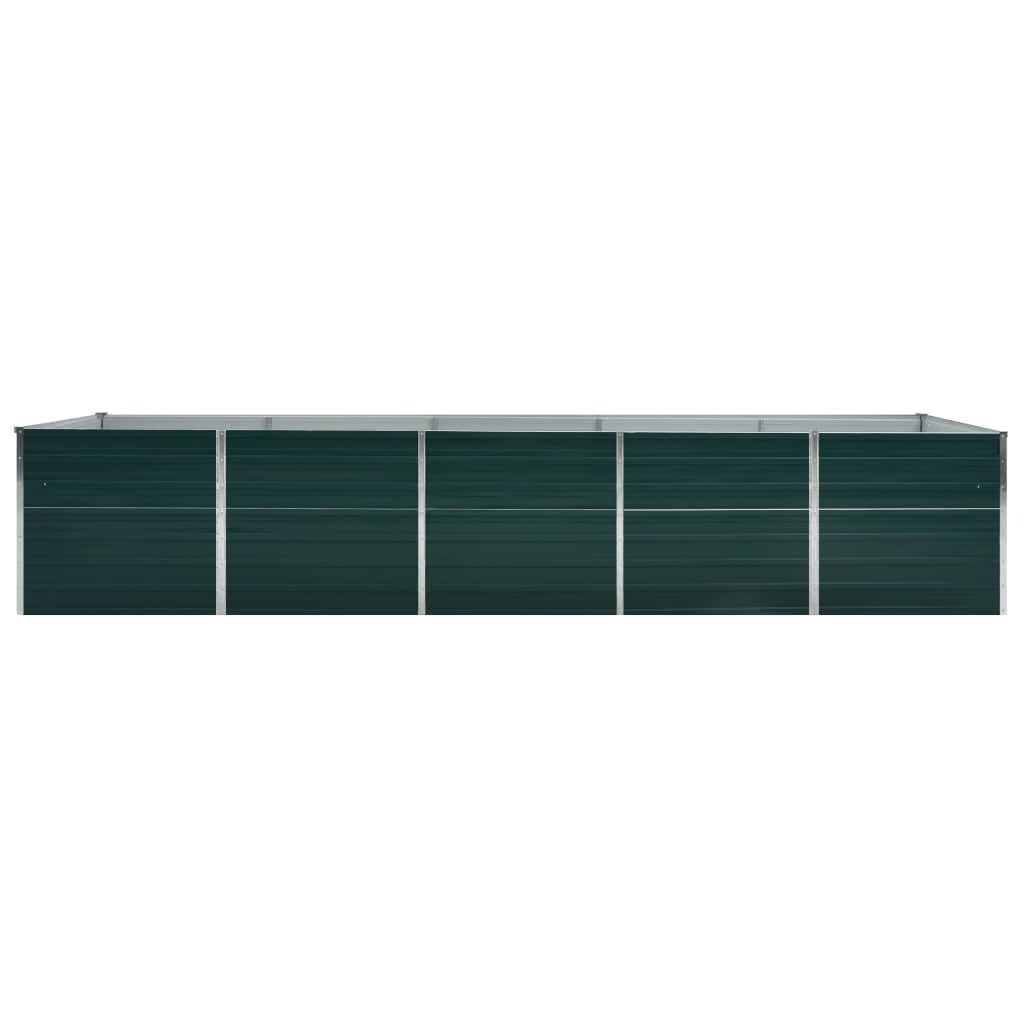 VidaXL Plantenbak verhoogd 400x80x45 cm gegalvaniseerd staal groen