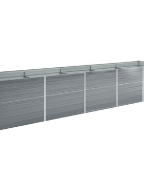 VidaXL Plantenbak verhoogd 400x80x45 cm gegalvaniseerd staal grijs