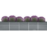 VidaXL Plantenbak verhoogd 400x80x45 cm gegalvaniseerd staal grijs