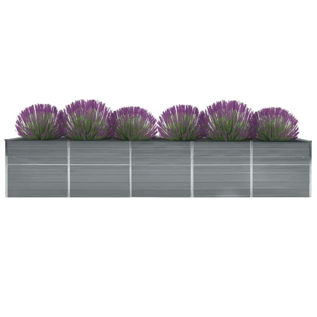 VidaXL Plantenbak verhoogd 400x80x45 cm gegalvaniseerd staal grijs