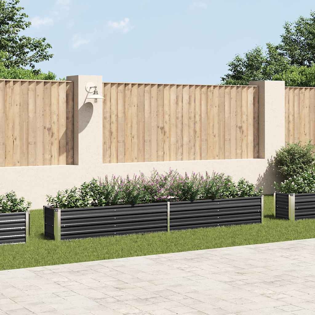 VidaXL Plantenbak verhoogd 320x40x45 cm gegalvaniseerd staal antraciet