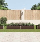 VidaXL Plantenbak verhoogd 320x40x45 cm gegalvaniseerd staal bruin