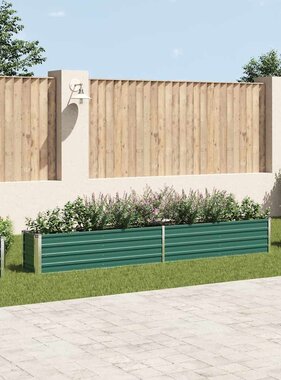 VidaXL Plantenbak verhoogd 320x40x45 cm gegalvaniseerd staal groen