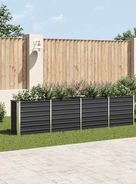 VidaXL Plantenbak verhoogd 320x40x77 cm gegalvaniseerd staal antraciet