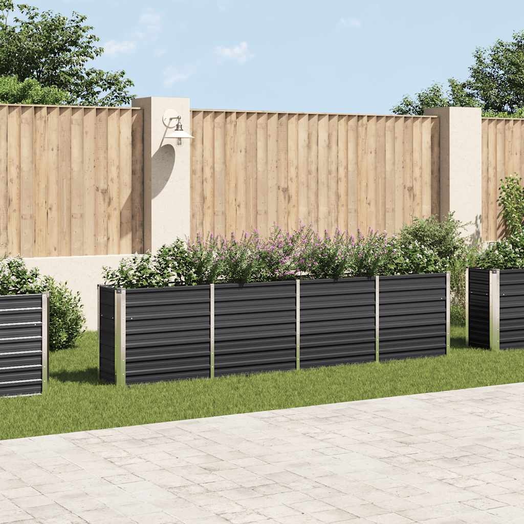 VidaXL Plantenbak verhoogd 320x40x77 cm gegalvaniseerd staal antraciet
