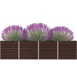 VidaXL Plantenbak verhoogd 320x40x77 cm gegalvaniseerd staal bruin